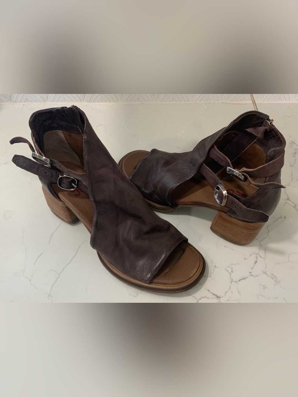 A.S.98 Naldo Brown Leather Shoes Sandals Ankle Boots Size 40 - 9 NEW